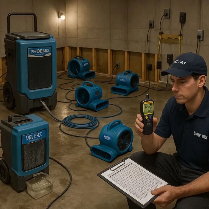 Structural Drying and Dehumidification process in Coppell, TX